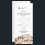 AMALFI COAST Watercolor Wedding Menu Cards<br><div class="desc">This menu features a watercolor painting of The Amalfi Coast paired with a simple font combination. This menu is perfect for your travel themed or Italian adventure themed wedding or event.</div>
