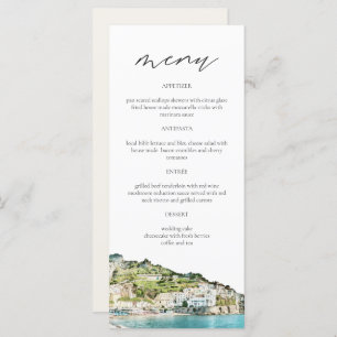 AMALFI COAST Watercolor Wedding Menu Cards