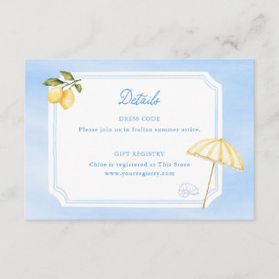 Amalfi Dolce Vita Bridal Shower Details Enclosure Card