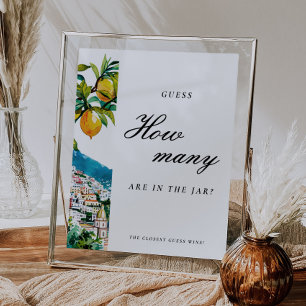 Amalfi Guess How Many Kisses Bridal Shower Sign