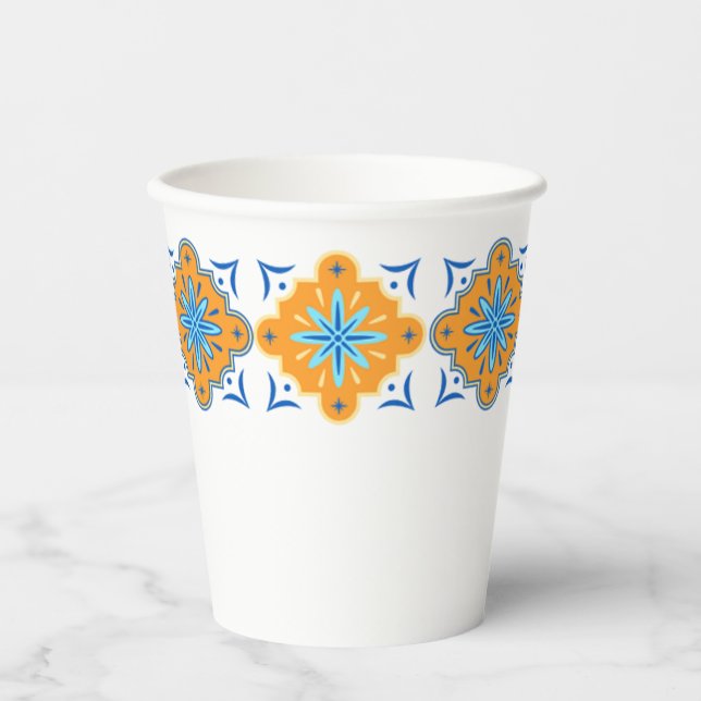 Amalfi Inspired Paper Cups - With & Without Lid (Front)