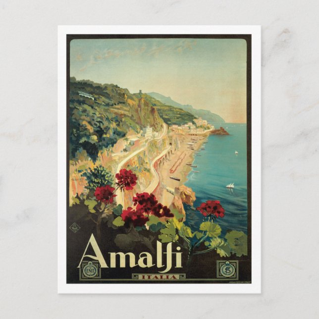 Amalfi Italia Italy Vintage Postcard (Front)