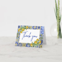 Amalfi Italian Blue Tile Citrus Lemon Script