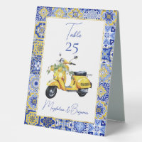 Amalfi Italian Blue Tile Scooter Lemons Wedding