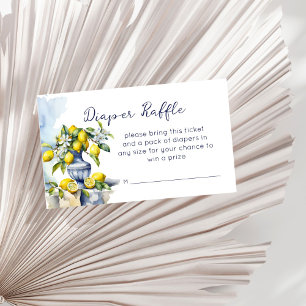 Amalfi Italian blue vase lemons diaper raffle Enclosure Card