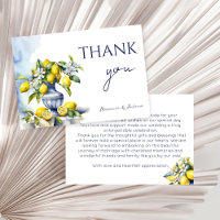 Amalfi Italian blue vase with lemons wedding