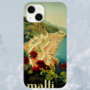 Amalfi Italian Coast, Vintage Travel Poster Italy iPhone 15 Case