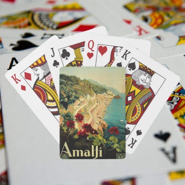 Amalfi Italian Coast, Vintage Travel Poster Italy Playing Cards (Creator Uploaded)