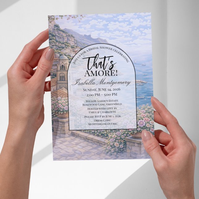 Amalfi Italian Themed Bridal Shower Invitation (Amalfi Italian Themed Bridal Shower Invitations
)