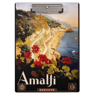 Amalfi Italy Travel Poster Art Graphic Clipboard
