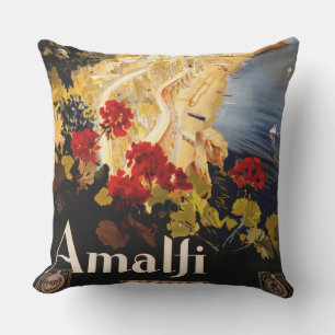 Amalfi Italy Travel Poster Art Graphic Cushion