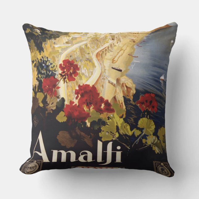 Amalfi Italy Travel Poster Art Graphic Cushion (Front)