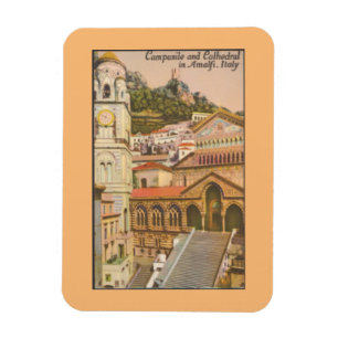 Amalfi, Italy Vintage Campanile and Cathedral Magn Magnet