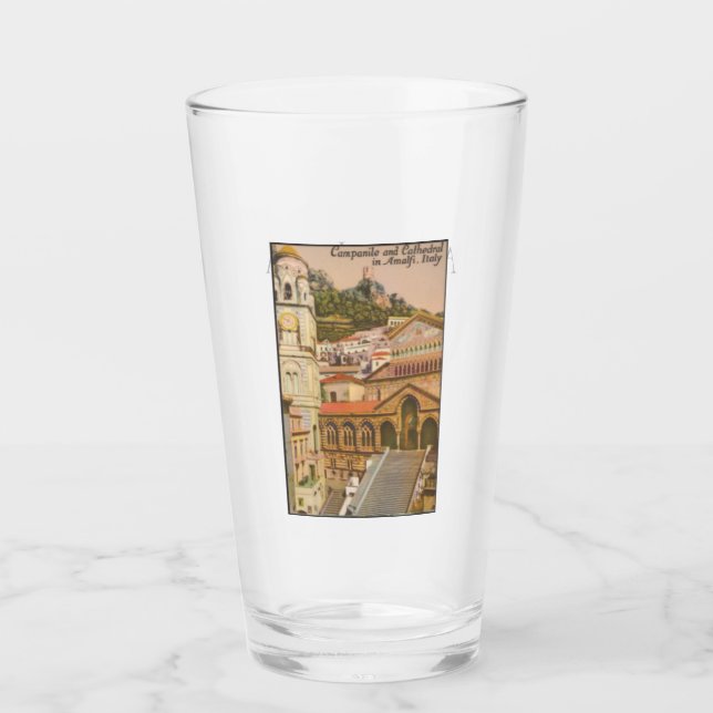 Amalfi, Italy Vintage Travel Postcard Glass (Front)