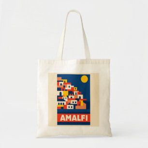 Amalfi Italy Vintage Travel Tote Bag Retro Coastal