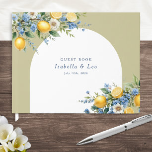 Amalfi Lemon and Sage Green Arch Wedding Guest Book