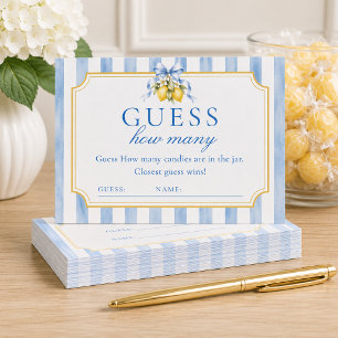 Amalfi Lemon Baby Shower Guess How Many Game Card
