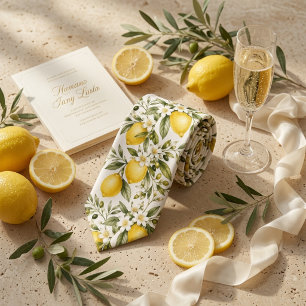 Amalfi Lemon Botanical Wedding Italian Summer Tie