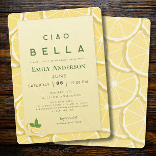 Amalfi Lemon Bridal Shower Invitation Ciao Bella