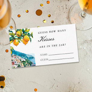 Amalfi Lemon How Many Kisses Bridal Shower Enclosure Card