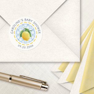 Amalfi Lemon Italian Baby Shower Classic Round Sticker