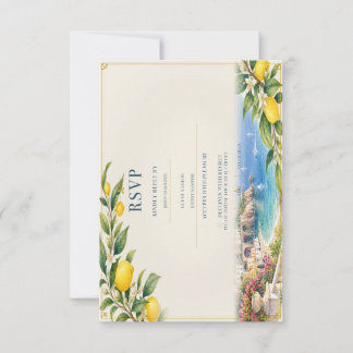 Amalfi Lemon | Mediterranean Blue & Yellow RSVP Card