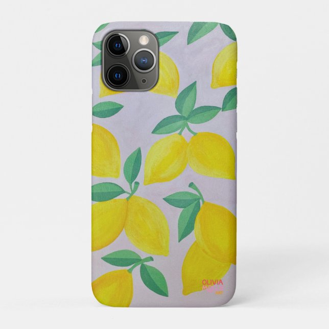Amalfi Lemon Phone Cover by Olivia Molly Art (Back)