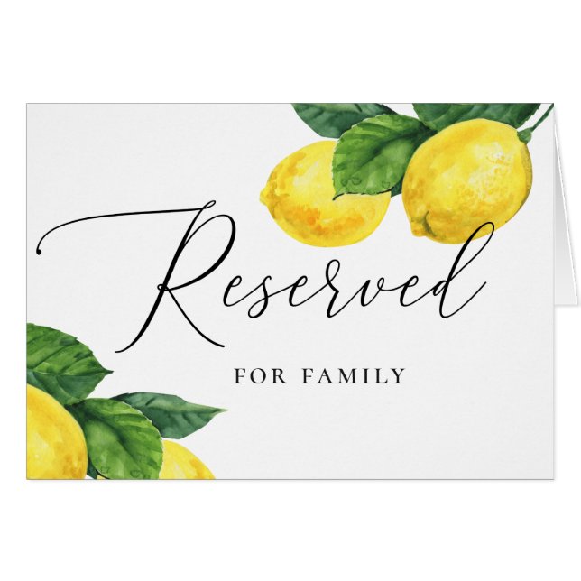 Amalfi Lemon Wedding | Rustic Citrus Reserved Sign (Front Horizontal)