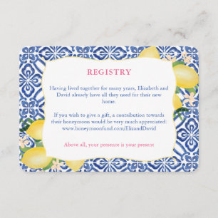 Amalfi Lemons Wedding Wishing Well, Accommodations Enclosure Card