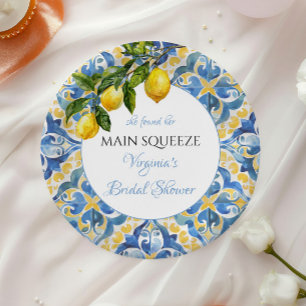 Amalfi Main Squeeze Bridal Shower Decor Paper Plate