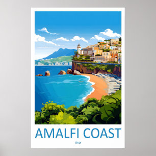 Amalfi Park Ski Poster Travel Vintage National