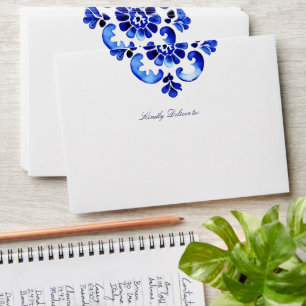 Amalfi Positano Vietri blue Majolica tiles Envelope