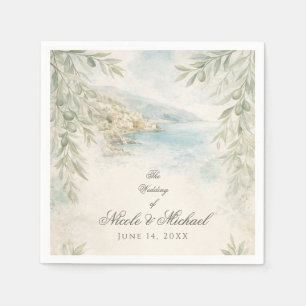 Amalfi Reverie — Mediterranean Coastal Wedding Napkin