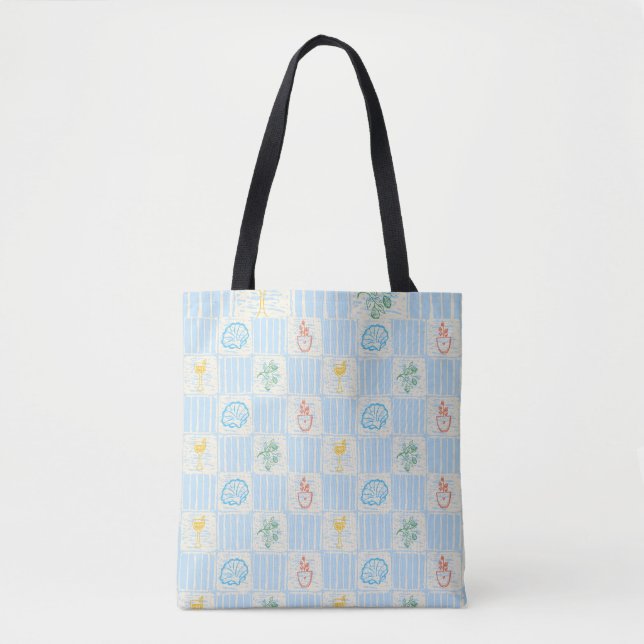 Amalfi style seamless pattern tote bag (Front)