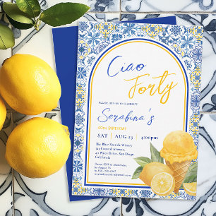 Amalfi Tiles Italian 40th Birthday Party Invitation