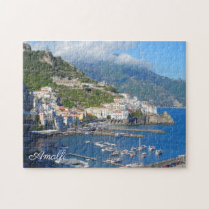 Amalfi town bay & port Italian Coast Italy scenery Jigsaw Puzzle