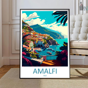 Amalfi Travel Print, amalfi coast travel poster