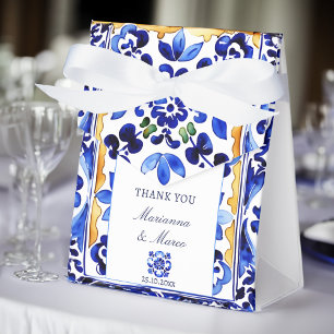 Amalfi Vietri blue tile wedding favours Favour Box