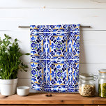 Amalfi Vietri Italian blue tiles Mediterranean Tea Towel<br><div class="desc">Amalfi Positano Vietri blue Majolica tiles kitchen towels,  Mediterranean themed blue white and yellow tiles kitchen towels gifts for her home decor gifts</div>