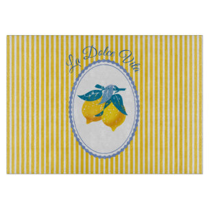 Amalfi Yellow Lemons Mediterranean Style Cutting Board