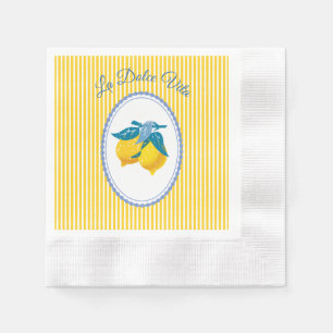 Amalfi Yellow Lemons Mediterranean Style Napkin