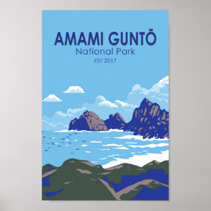 Amami Gunto National Park Japan Travel Art Vintage Poster