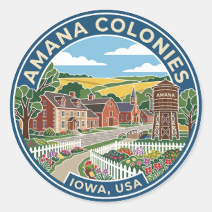 Amana Colonies USA Classic Round Sticker