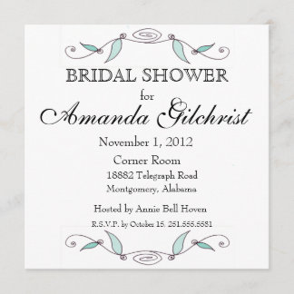 Amanda and Joseph - Square Bridal Shower Invitatio Invitation