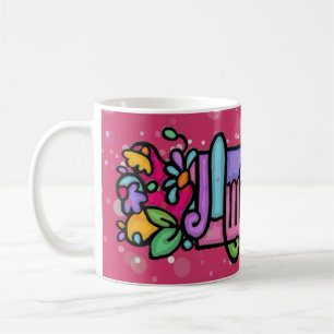 AMANDA Custom painted coffee cup.Pk. Dots Mug