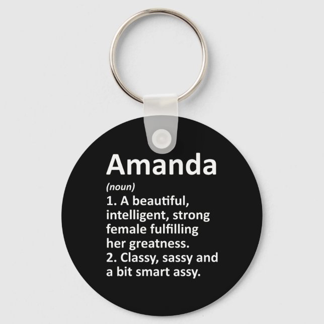 Amanda Definition Personalised Name Funny Christma Key Ring (Front)
