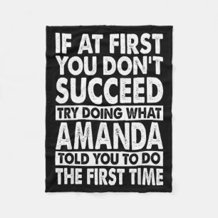 Amanda Name D Birthday Funny Christmas Joke Fleece Blanket