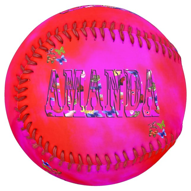 Amanda Name Logo On Tie Dyed Pink, Softball (Front Left)