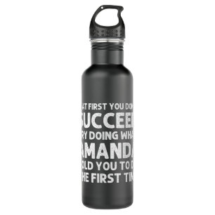 AMANDA Name Personalised Birthday Funny Christmas  710 Ml Water Bottle