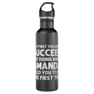 AMANDA Name Personalised Birthday Funny Christmas 710 Ml Water Bottle